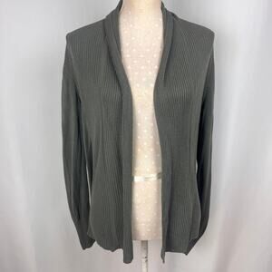 Glimmer by JJ‎ Basics Ribbed Knit Cardigan Sweater Size S Gray Minimalist Basics